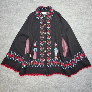 Vintage Sturbridge Cardigan Sweater Women's One Size Nordic Knit Peasant Buttons